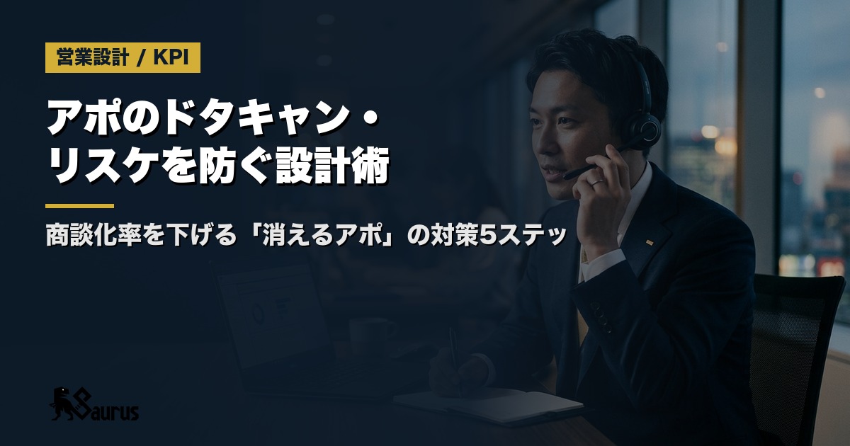 アポのドタキャン・リスケを防ぐ設計術｜商談化率を下げる「消えるアポ」の対策5ステップ