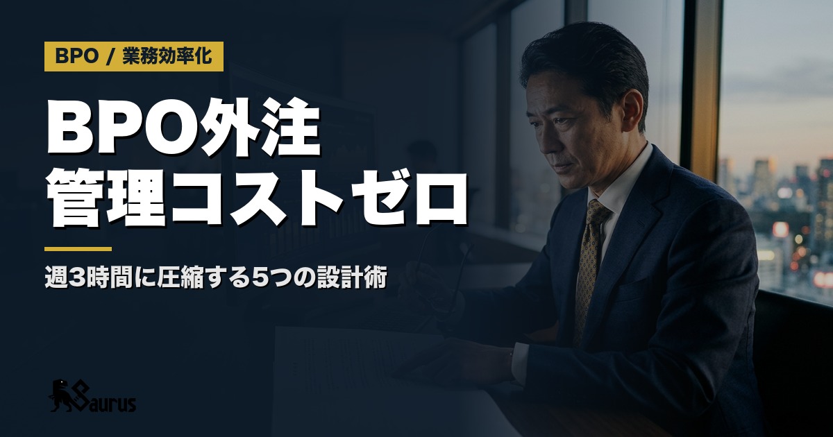 BPO外注後も社内が忙しい会社の共通点｜管理コストをゼロに近づける5つの設計術