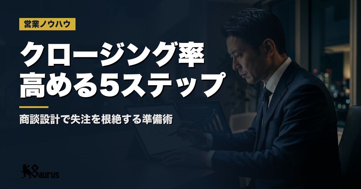 クロージング率を上げる商談設計の5ステップ｜失注パターンを根絶する準備術
