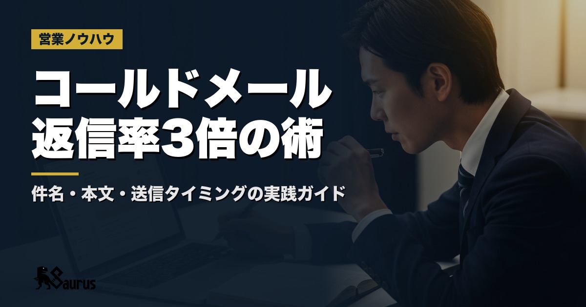 コールドメール返信率を3倍にする設計術｜件名・本文・送信タイミングの実践ガイド