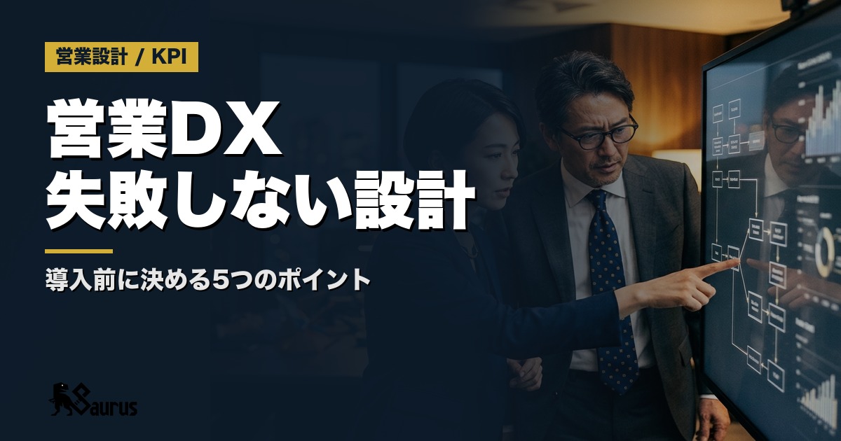 中小企業が営業DXを失敗しない5つの設計ポイント｜SFA・CRM導入前に決めること
