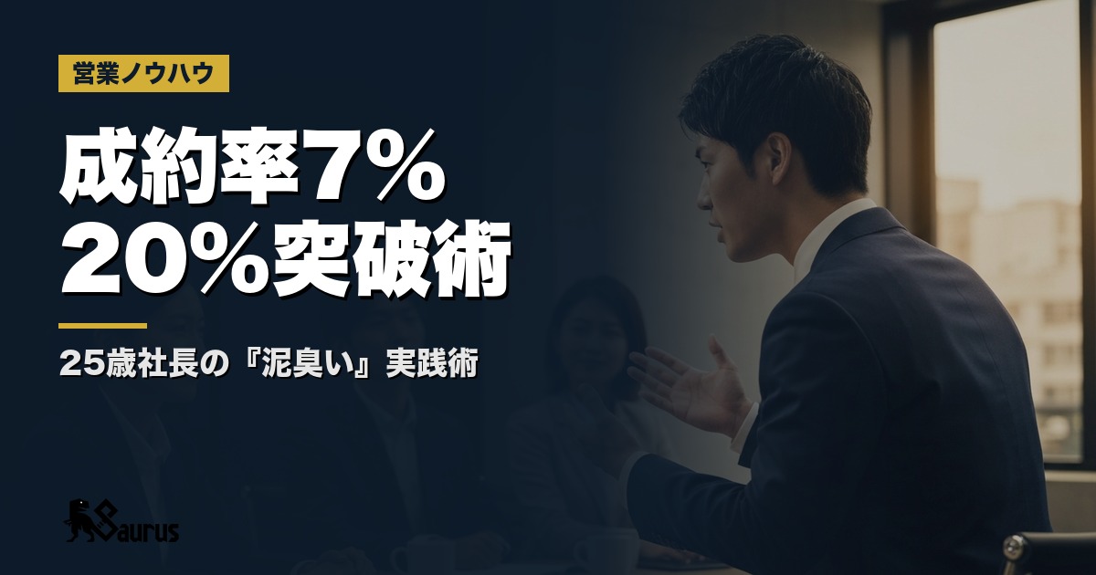 「なぜ売れない？」成約率7%→20%に！25歳社長の『泥臭いストーリー営業』