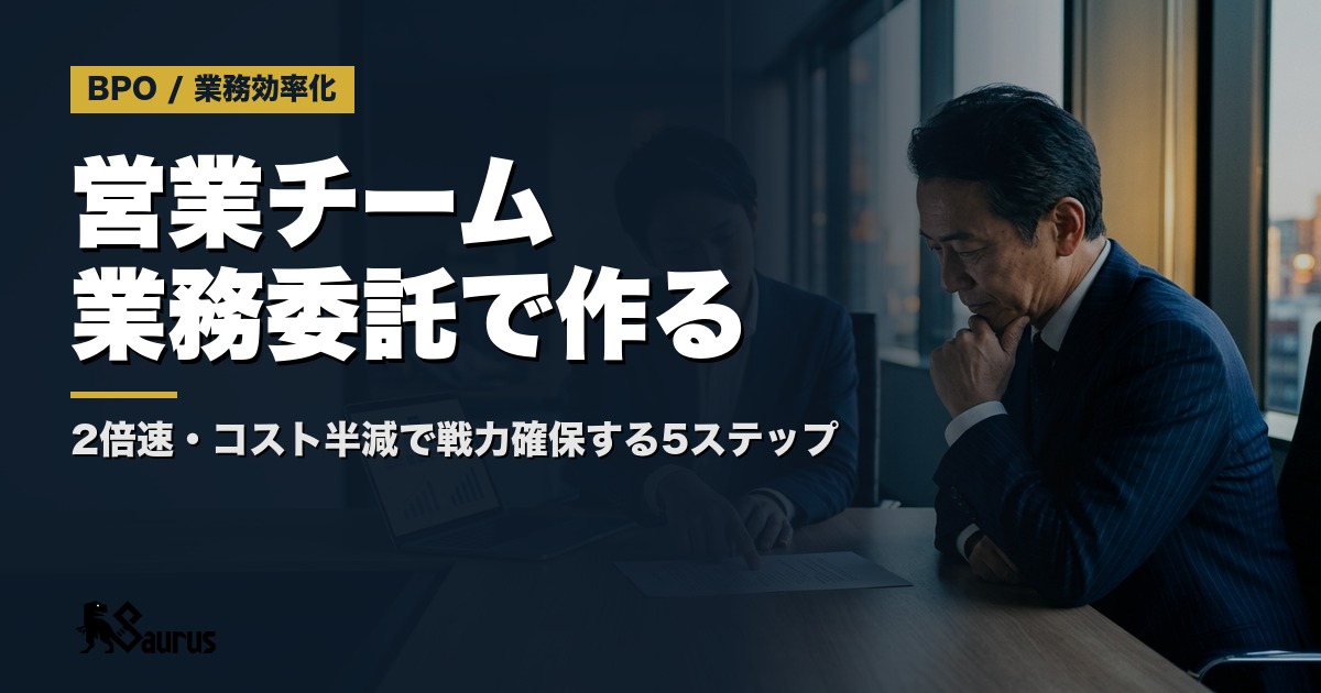 業務委託で営業チームを作る完全ガイド｜中途採用より2倍速・コスト半減で戦力確保する5ステップ