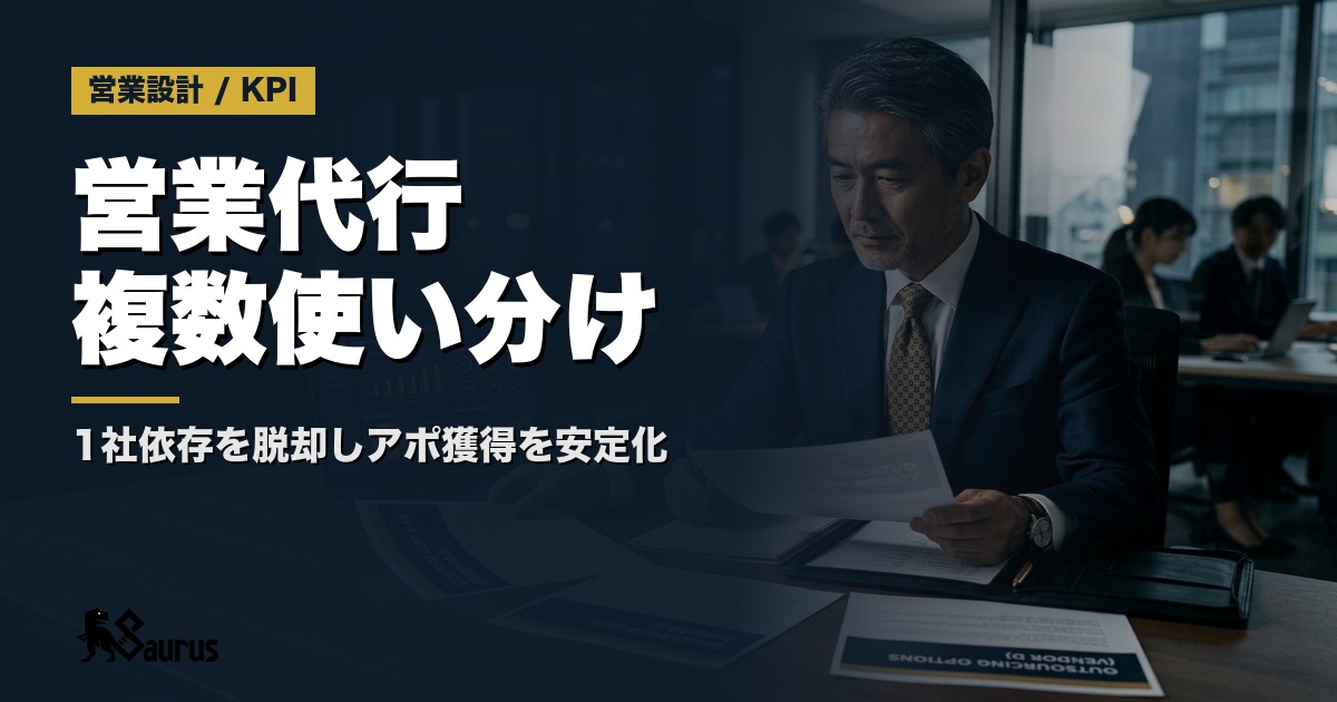 営業代行を複数社使い分ける「マルチベンダー戦略」｜1社依存を脱却してアポ獲得を安定化する実践ガイド