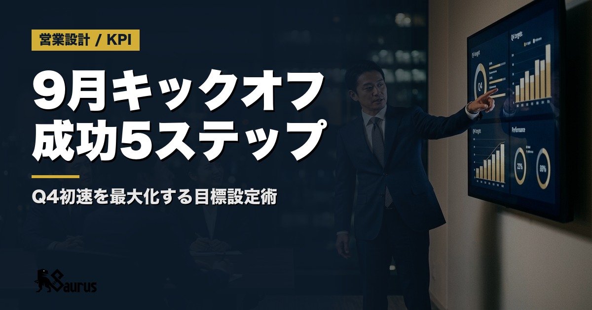 9月新Q営業キックオフを成功させる5ステップ｜Q4初速を最大化する目標設定と行動計画の見直し術