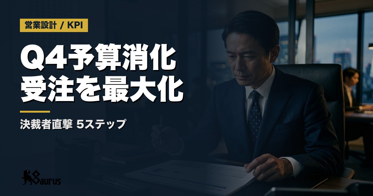 Q4予算消化期を狙え｜10〜12月に受注を最大化する「決裁者直撃型」営業設計の5ステップ