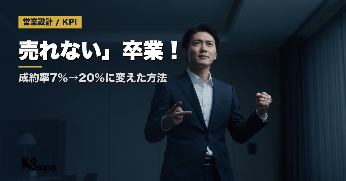 「アポは取れるのに売れない」を卒業！成約率7%→20%に変えた'泥臭い'逆転術