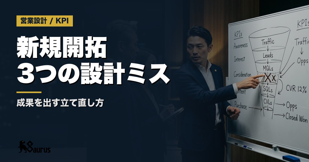 新規開拓営業がうまくいかない中小企業に共通する「3つの設計ミス」と正しい立て直し方
