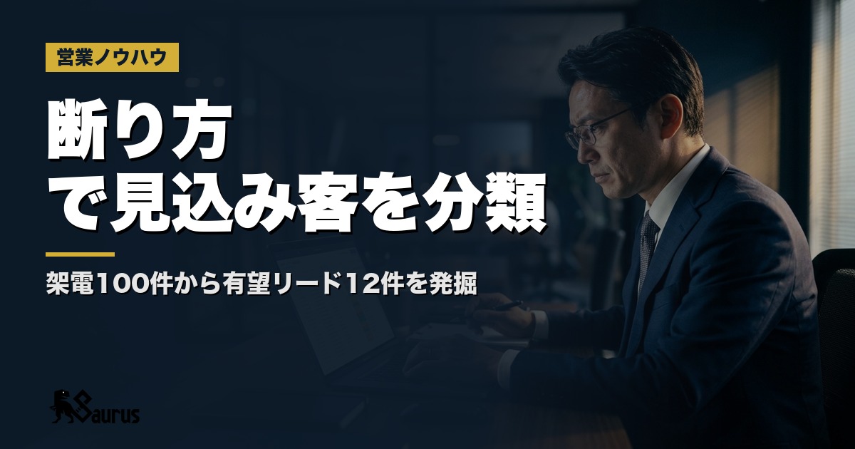 「断り方」で見込み客を分類する｜架電100件から有望リード10件を発掘する3ステップ