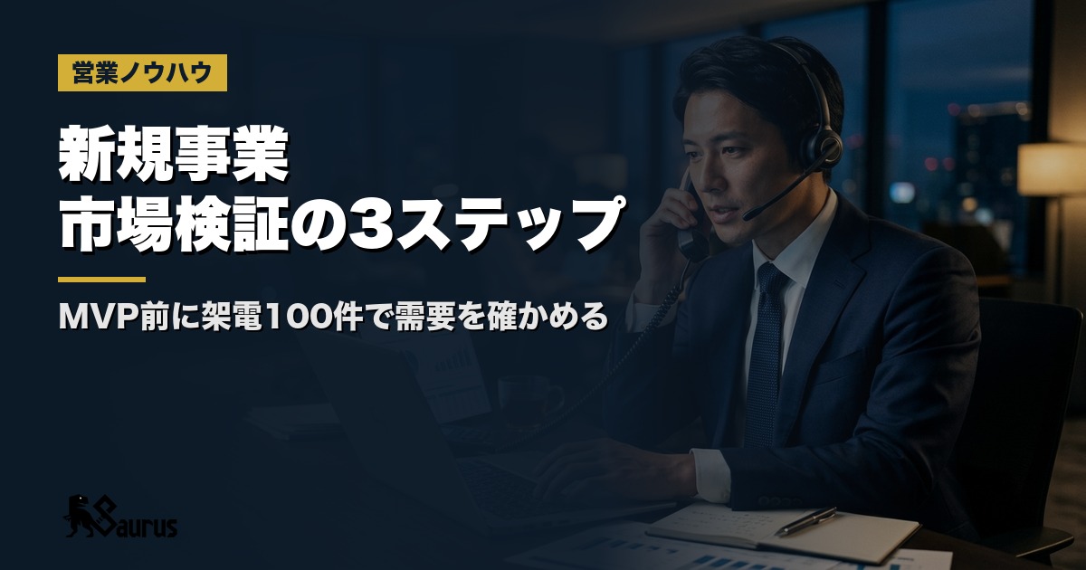 テレアポ代行を新規事業の市場検証に使う方法｜MVP前に架電100件で需要を確かめる3ステップ