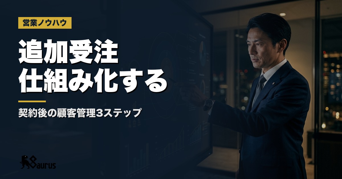 契約後の顧客管理で追加受注を仕組み化する方法｜アップセル・クロスセルの実践3ステップ